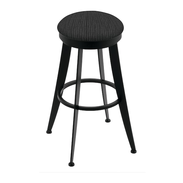 Laser 30" Swivel Bar Stool, Black Wrinkle, Graph Coal Seat